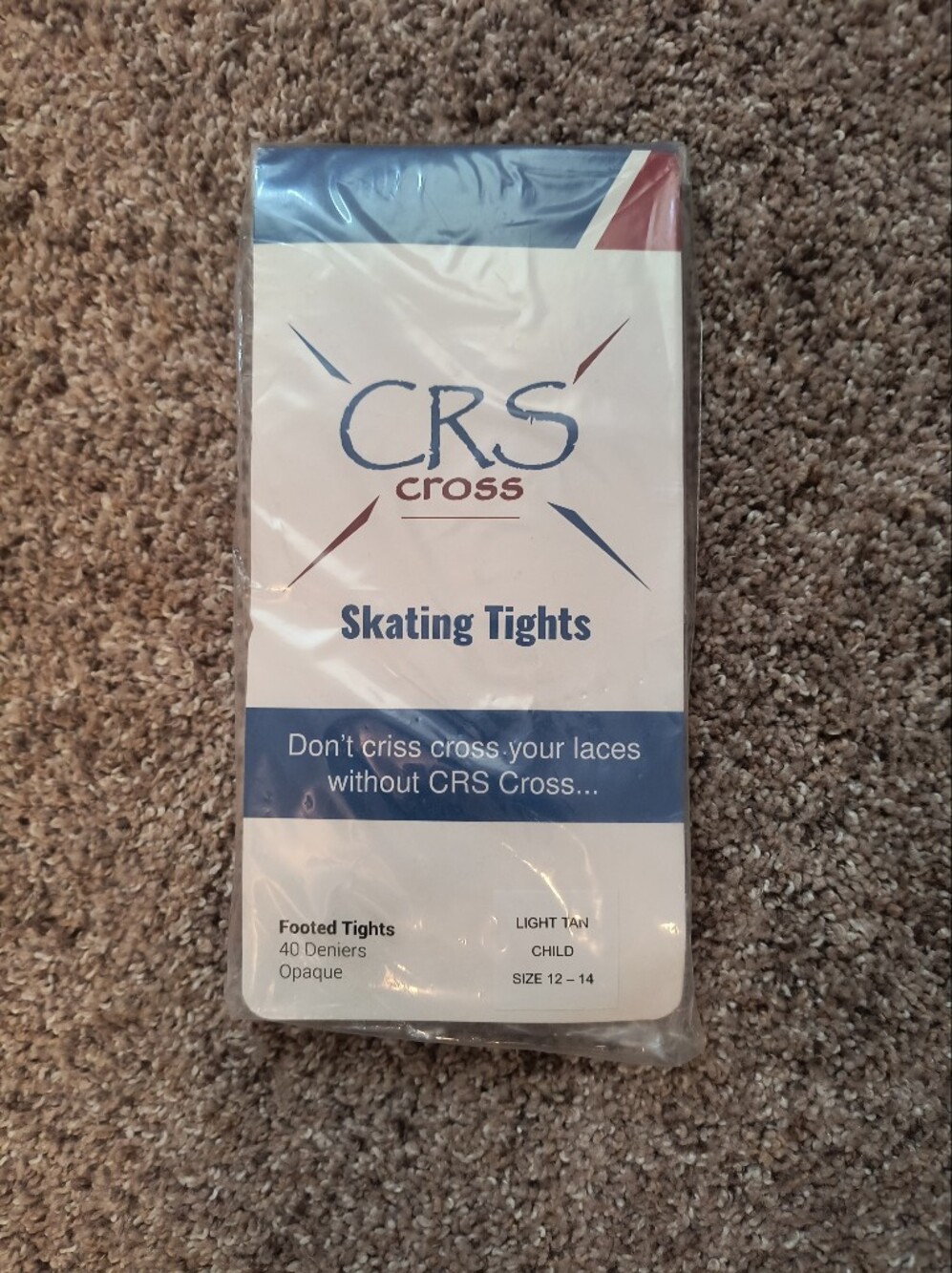 NWT CRS Cross Figure Skating Tights in Light Tan Youth 12/14